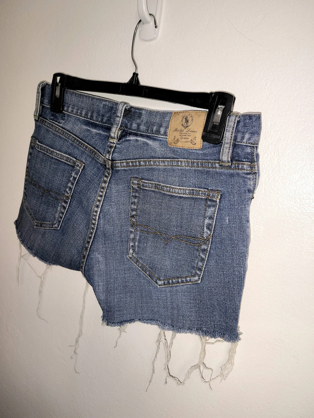 Polo Ralph Lauren Sports Mini Shorts Frayed Distress Vintage Size 28